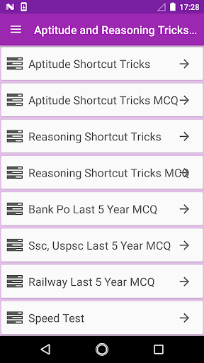 Android application Aptitude Reasoning Tricks 2018 screenshort