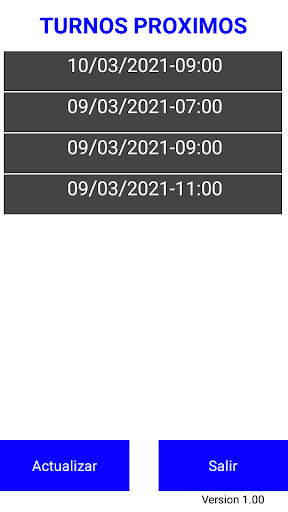 Android application SGV - TURNOS screenshort
