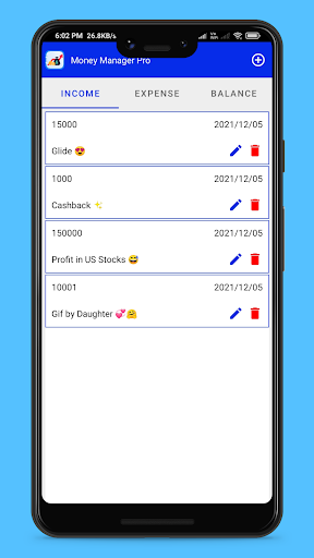 Android application Money Manager Pro screenshort