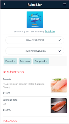 Android application Reina Mar screenshort