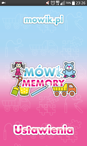 Android application MÓWikMemory Zabawki screenshort