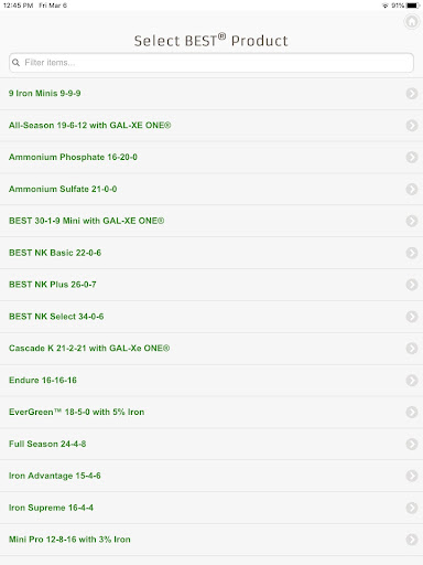 BEST® Fertilizer Spread Rates Screen 2