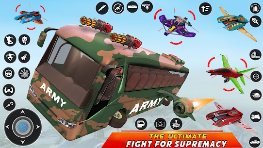 Army Bus Robot Car Game 3d 13