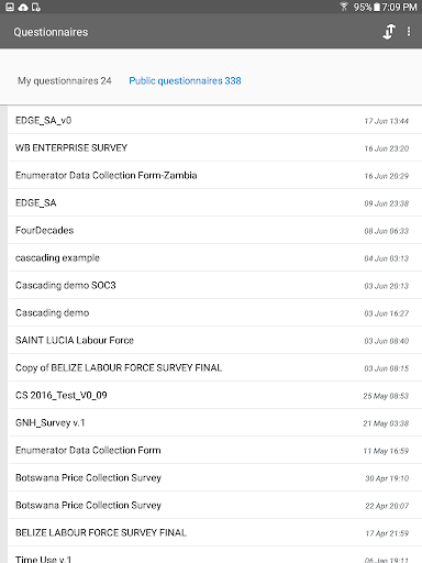 Survey Solutions Tester Screen 2