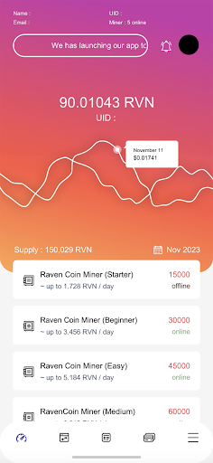 Android application RVN 42 Miner screenshort