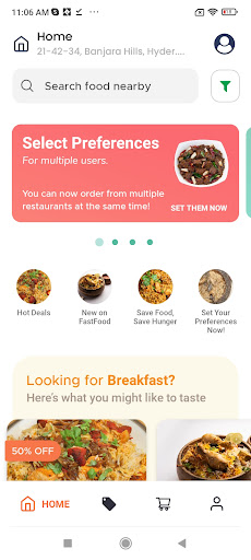 Android application Foody screenshort