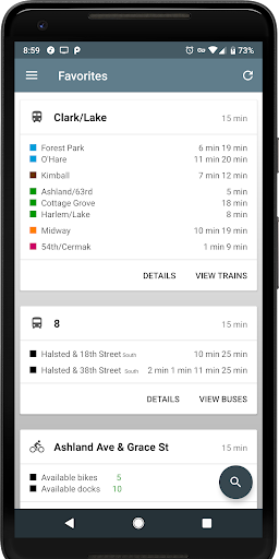 Android application Chicago Commutes - CTA Divvy screenshort