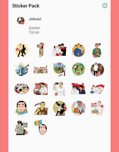 Android application Jokowi Sticker for Whatsapp screenshort