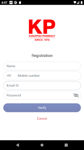 Android application KARUPPIAH PHARMACY screenshort