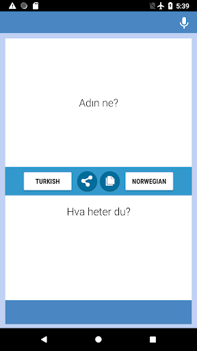 Android application Turkish-Norwegian Translator screenshort