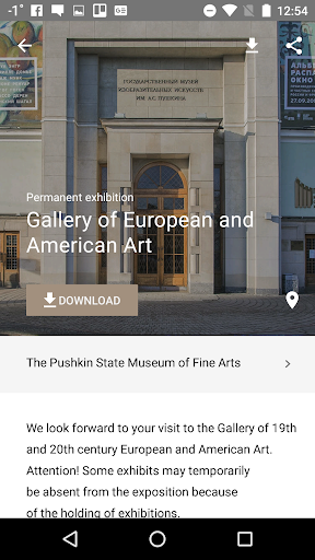 Android application Artefact - Museum guide screenshort