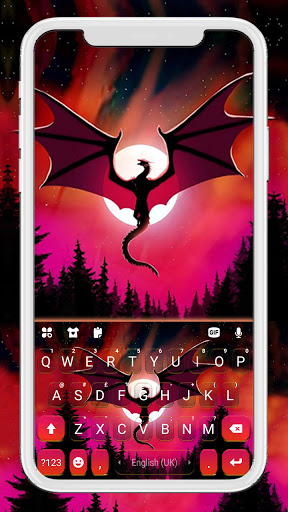 Android application Red Dragon Moon Keyboard Backg screenshort