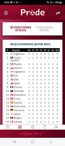 Android application Qatar 2022 - Prode screenshort