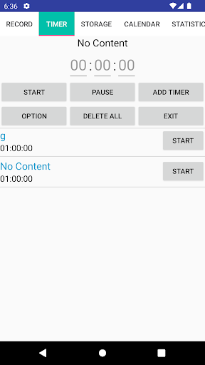 Exercise Time Screen 2
