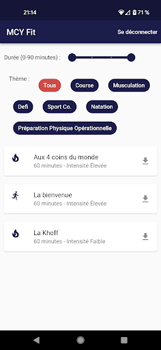Android application MCY Fit screenshort