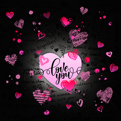 Pink Heart Love You- Wallpaper logo