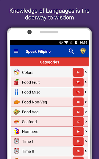 Screenshot of Learn Filipino Language App