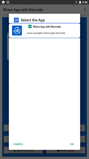 Share App with Barcode Screen 2