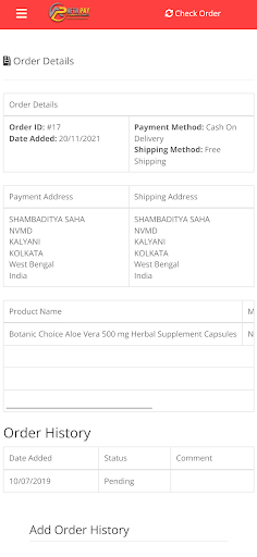 Aftapay Delivery Screen 3