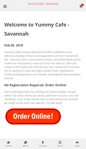 Android application Yummy Cafe Savannah Ordering screenshort