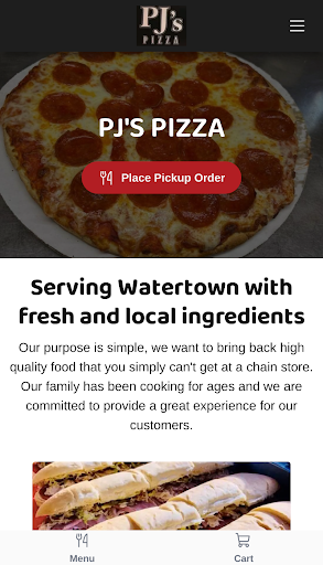 Android application PJ's Pizza screenshort