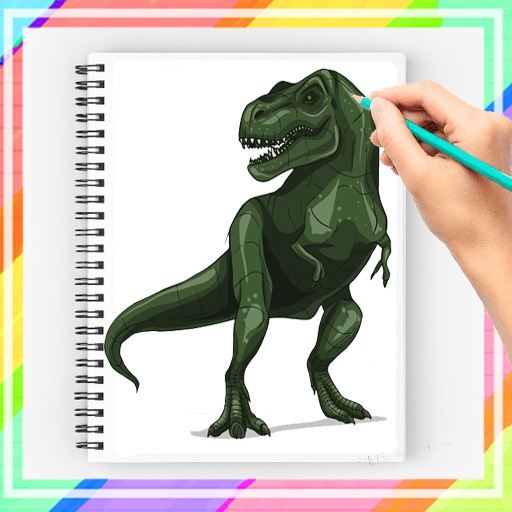 Como DESENHAR um DINOSSAURO T-REX - Como DIBUJAR un DINOSAURIO