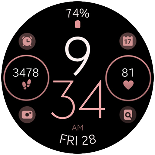 Minimal Rose Gold 2 watch face logo