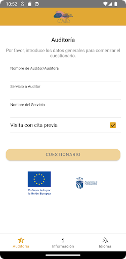 Android application Proyecto CAMUS screenshort