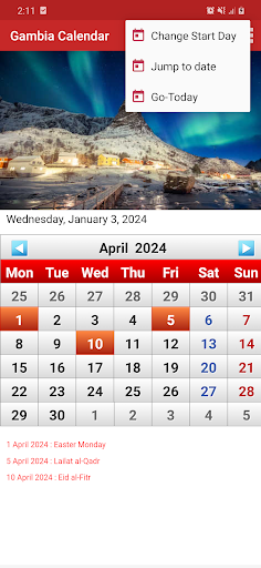 Gambia Calendar 2024 Screen 3