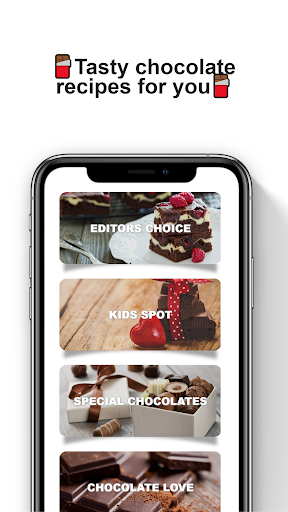 Android application Chocolate Recipes App screenshort