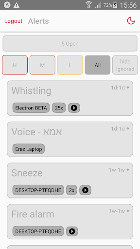 Abilisense Alerts Screen 2