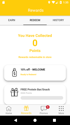 Nutrishop Hollywood Rewards Screen 2