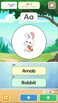 Belajar ABC Dwibahasa + Suara - Screenshot 1