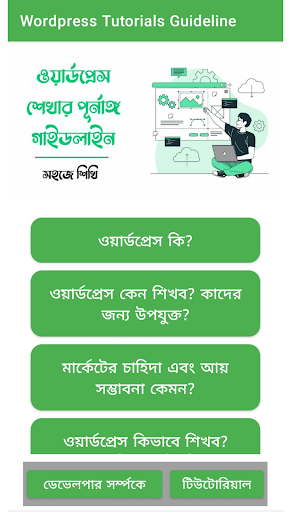 Android application ওয়ার্ডপ্রেস গাইডলাইন ও রির্সোস screenshort
