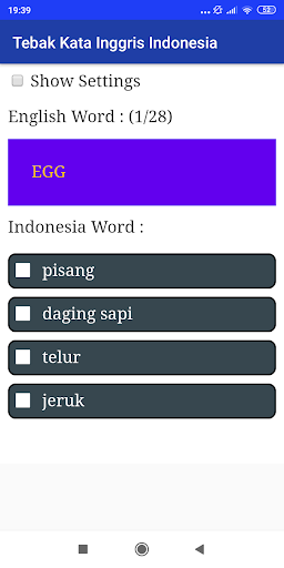 Tebak Kata Inggris Indonesia Screen 2