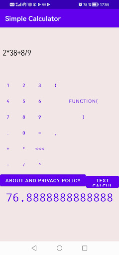 Sci-prog Calculator Screen 2