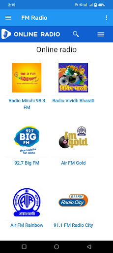 Android application ONLINE FM RADIO screenshort
