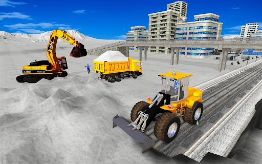 Snow Road Crane Excavator game