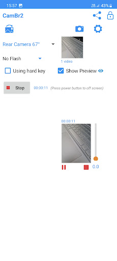 Android application CamBr2 record when screen off screenshort