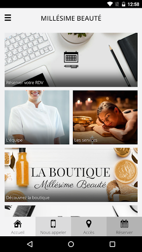 Android application MILLÉSIME BEAUTÉ screenshort