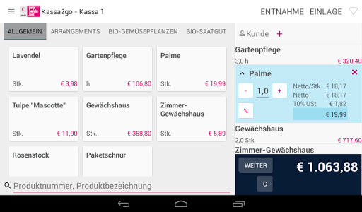 Android application Kassa2go screenshort