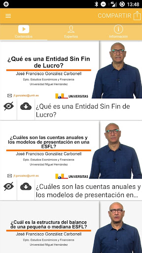 Android application Nanocurso Entidades sin Fines screenshort