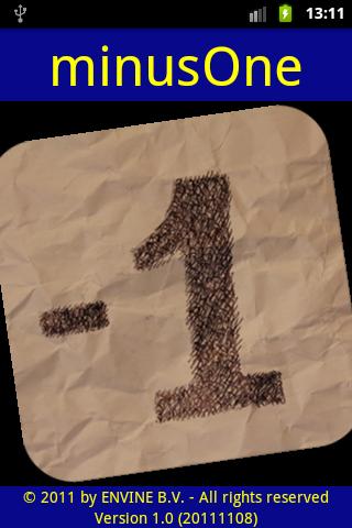 Android application minusOne screenshort