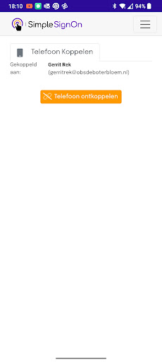Android application SimpleSignOn screenshort