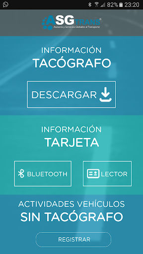 Android application ASGtrans | Descargas Tacógrafo screenshort