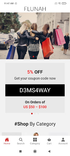 Android application Flunah - Fashion Store screenshort