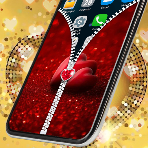 Red Rose Zipper Screen Lock logo
