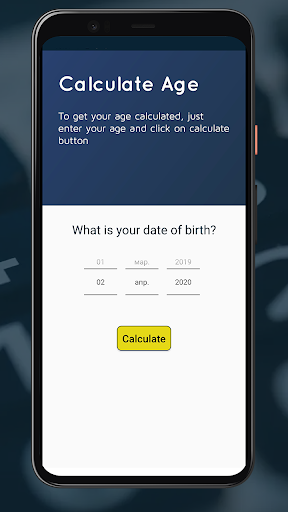 Android application Age Calculator screenshort