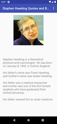 Stephen Hawking Quotes and Bio Screen 3