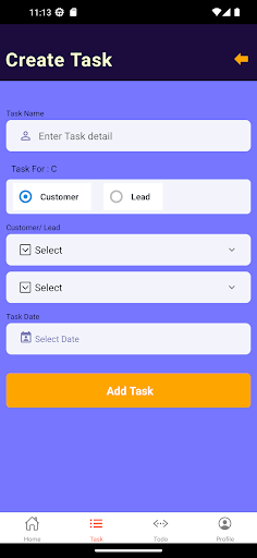 Android application Atomwalk CRM On-the-Go screenshort
